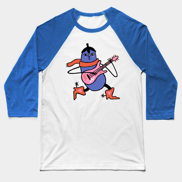 Rocking Aubergine Baseball T-Shirt by kranicz dodo